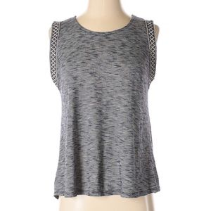 W5 Sleeveless Top Diamond Pattern Embellishment L